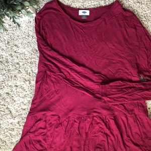 OLD NAVY Maroon Long Sleeve with Ruffle. Size XL